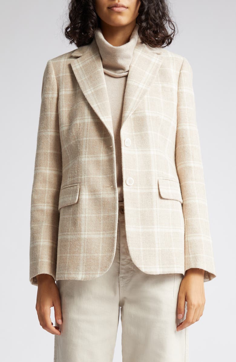 Eleventy Plaid Wool & Alpaca Blend Blazer, Main, color,