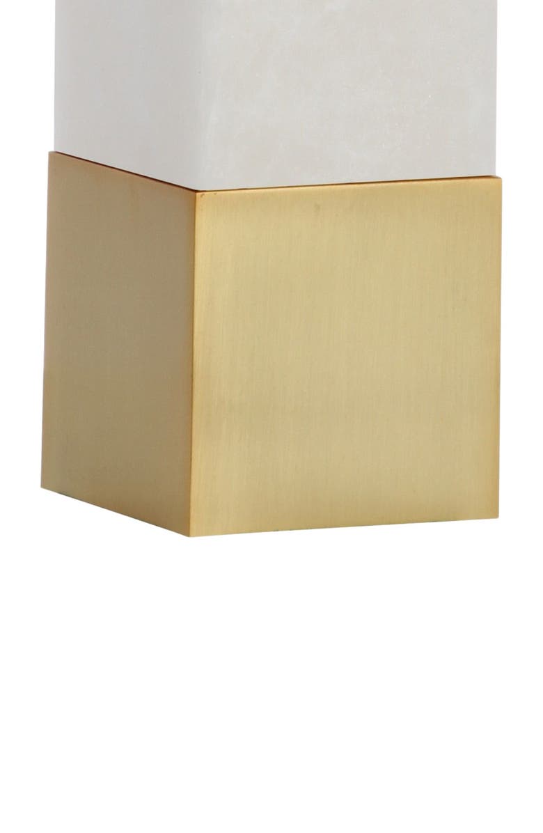 JONATHAN Y Jeffrey Metal/Marble LED Table Lamp, Alternate, color, Brass Gold/White