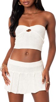EDIKTED Kiera Twist Front Crop Tube Top