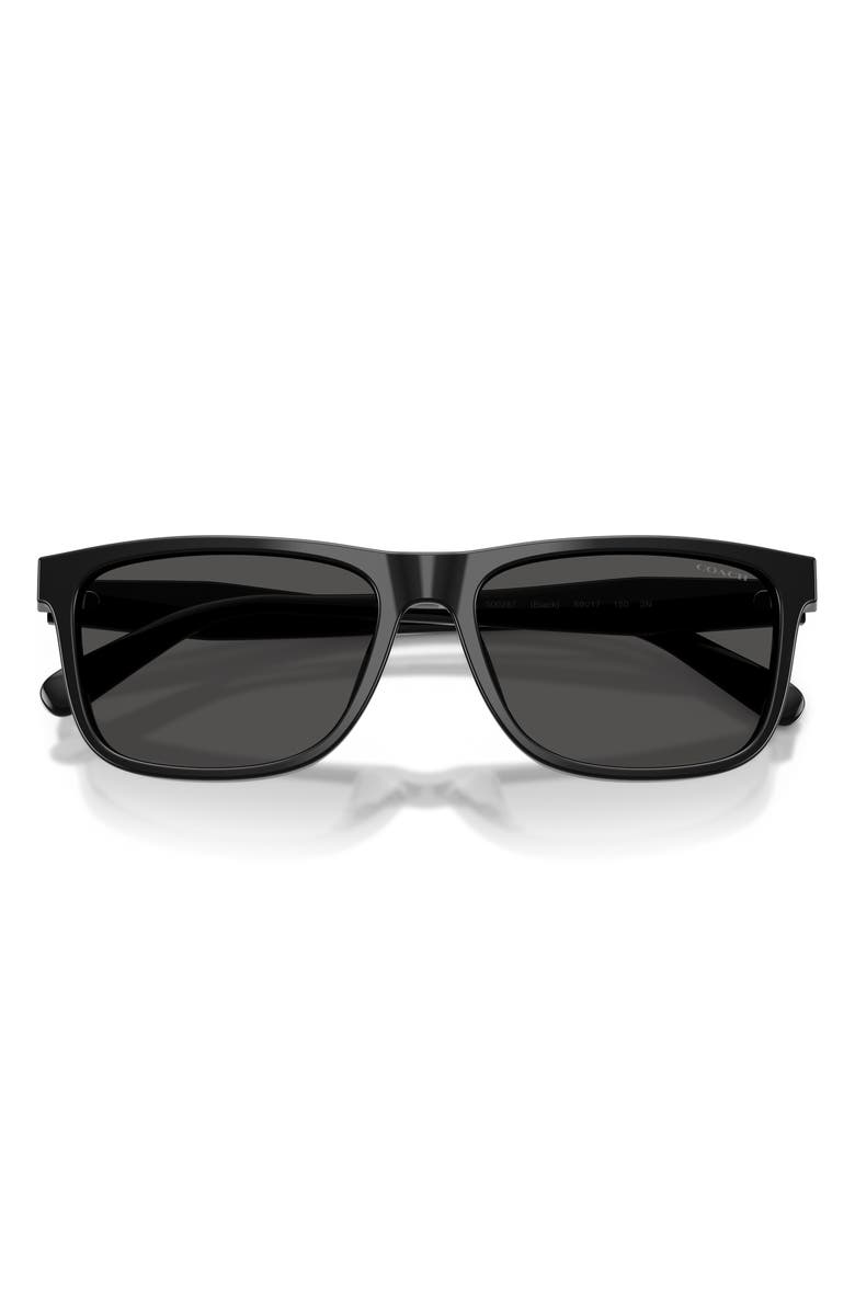 COACH 59mm Square Sunglasses, Alternate, color, Black / Grey Solid