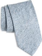 David Donahue Light Blue Mélange Silk Herringbone Tie