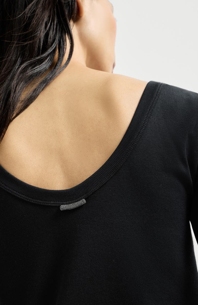 Brunello Cucinelli T-shirt with monili, Alternate, color, Black