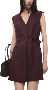 MANGO Belted Vest Minidress