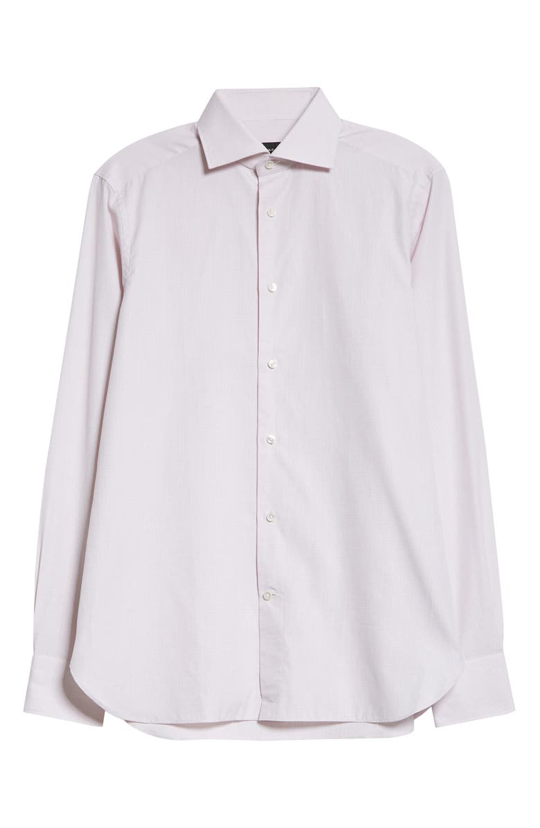 ZEGNA Trofeo<sup>™</sup> Microcheck Cotton Button-Up Shirt, Alternate, color,