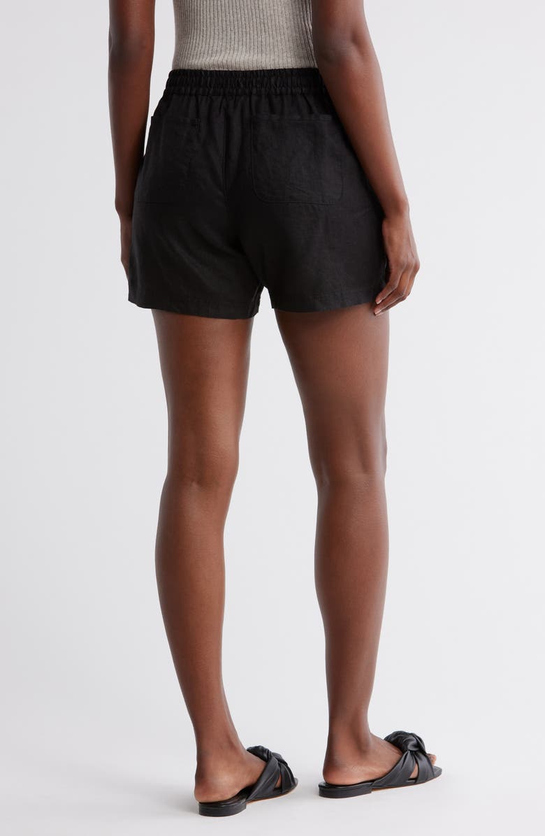 Tommy Bahama Two Palms Linen Drawstring Shorts, Alternate, color, Black
