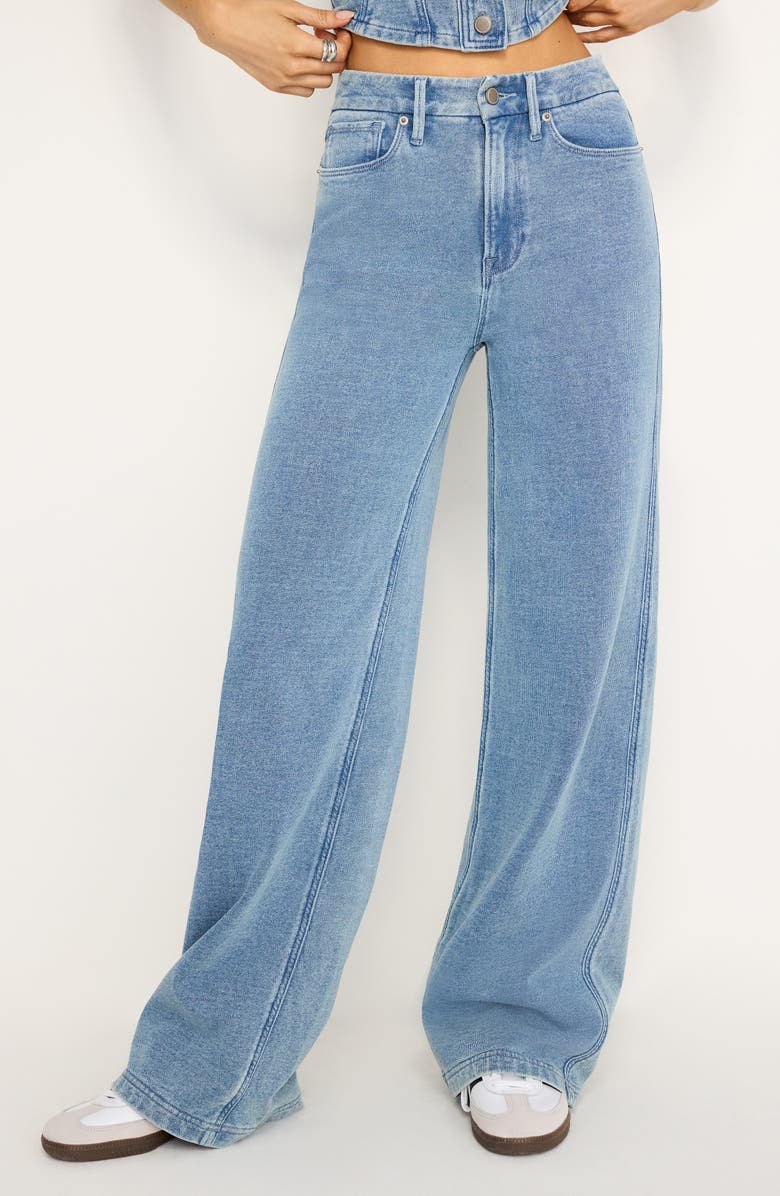 Good American Jeanius Good Skate Cotton Pants, Main, color, Indigo586