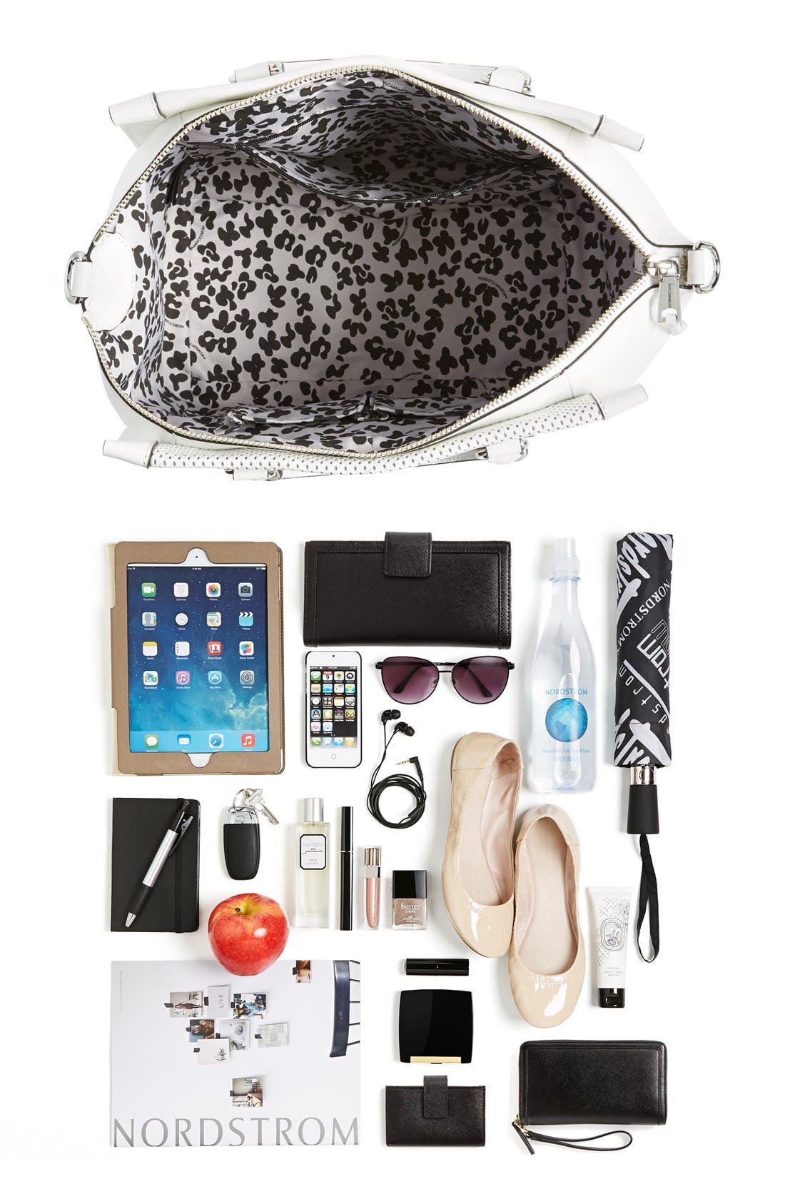 'Bowery' Satchel, Alternate, color, WHITE/ SILVER