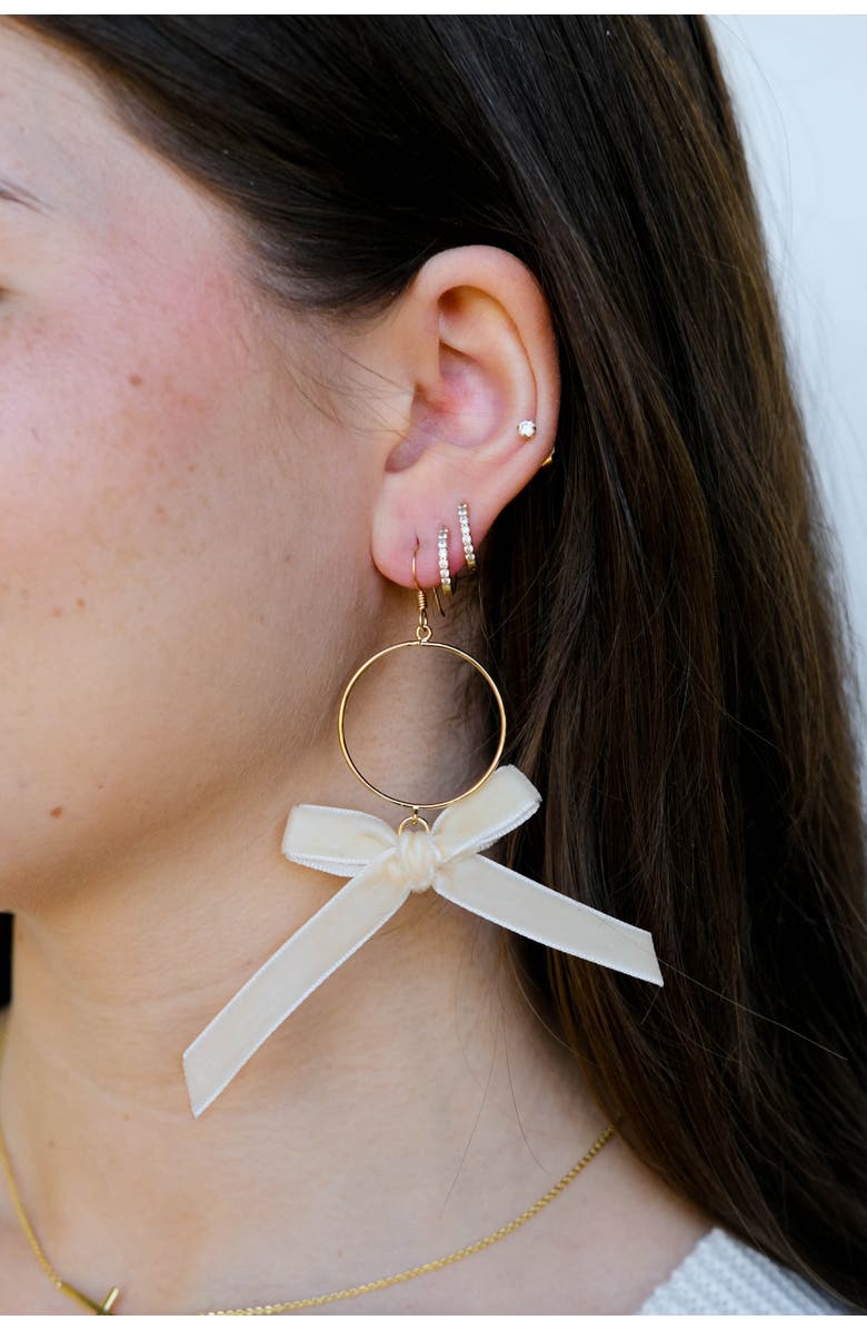 Nickel & Suede Claras Statement Earrings, Alternate, color, Cream