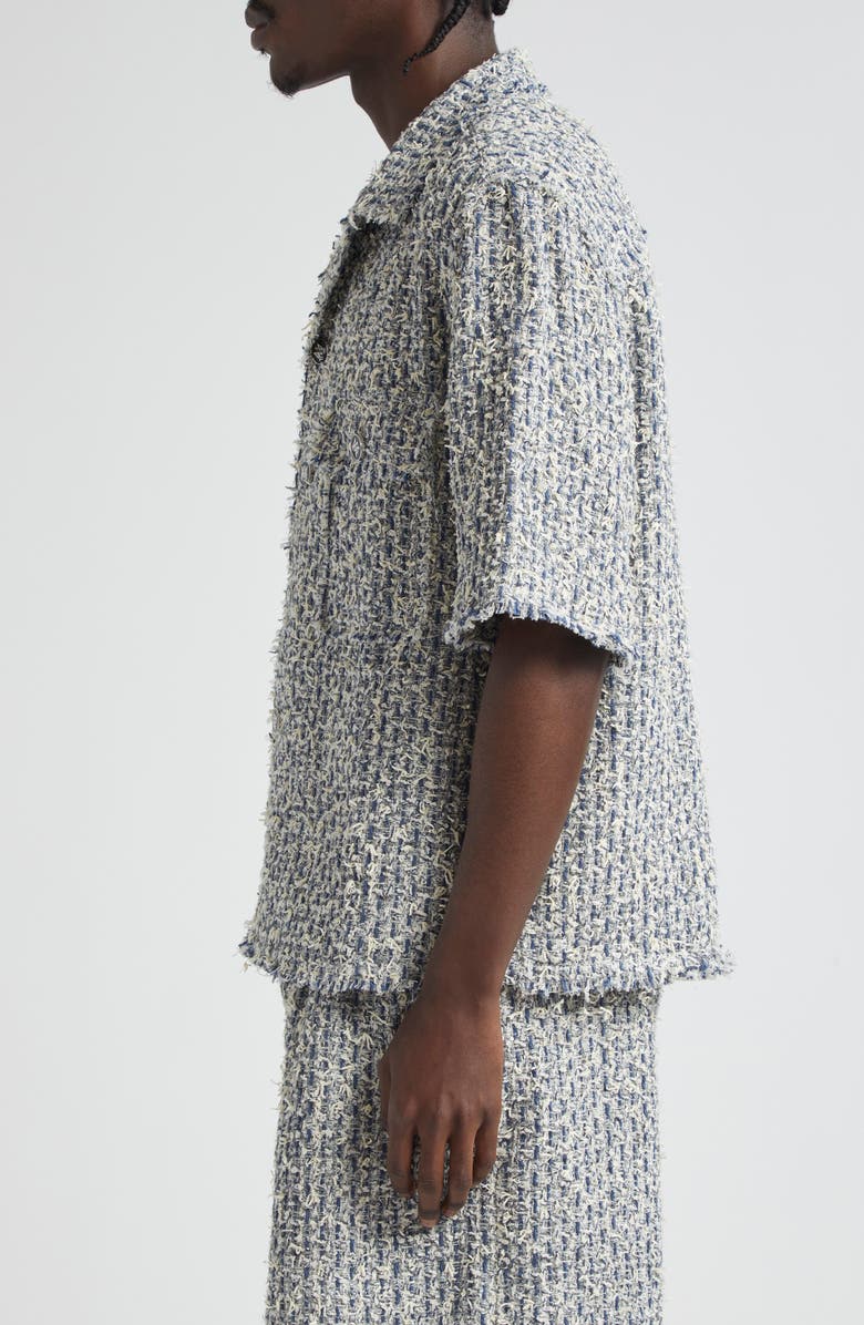 AMIRI Bouclé Tweed Camp Shirt, Alternate, color, 