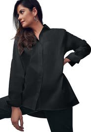 Jessica London Stretch Cotton Oversized Poplin Shirt
