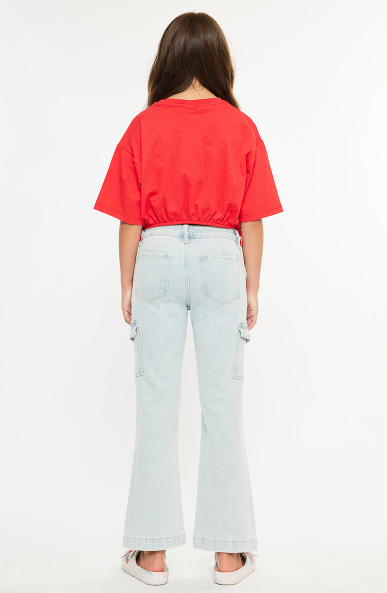 KanCan Normani High Rise Cargo Flare Jeans, Alternate, color, Light Wash