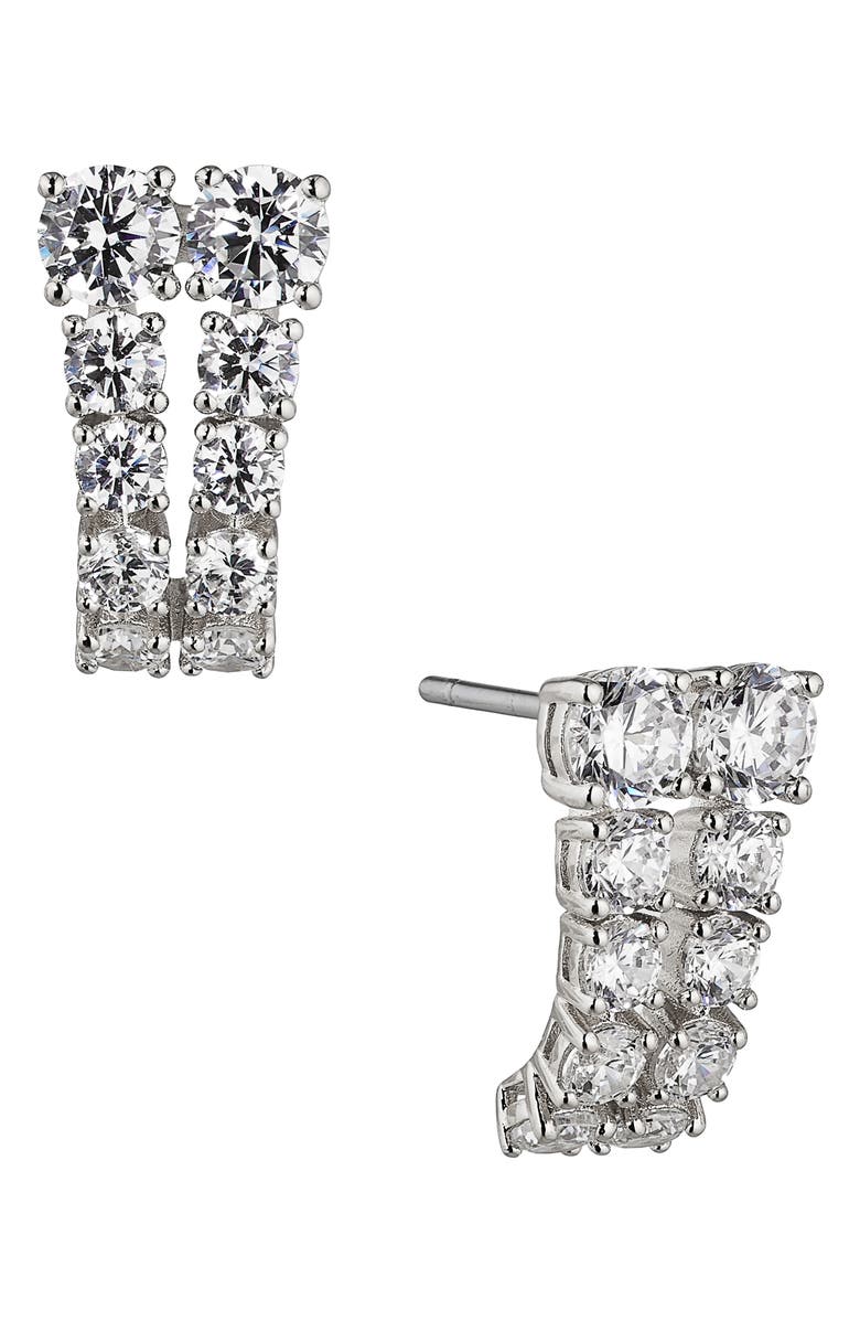Nadri Cubic Zirconia J Drop Earrings, Main, color, 