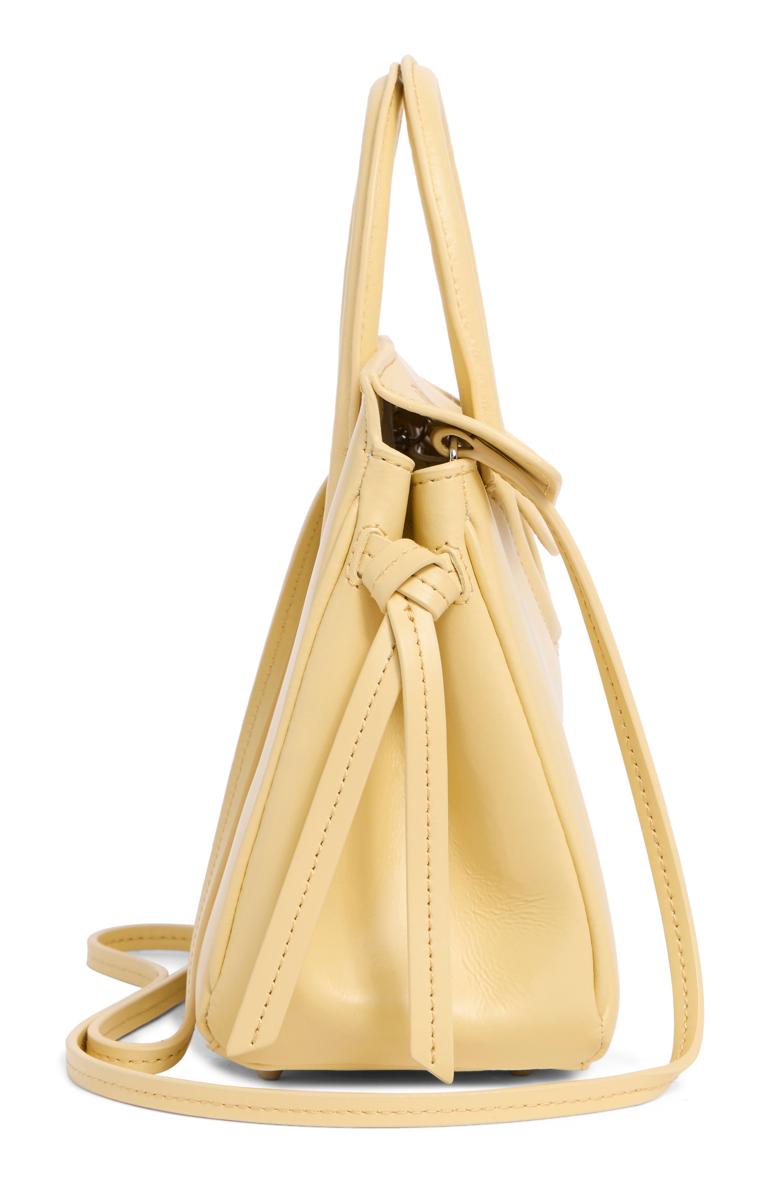 Mini Maude Leather Carryall Bag, Alternate, color, BUTTER