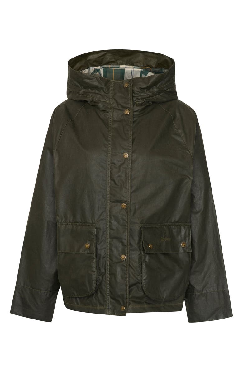 Barbour Hollies Waxed Water Repellent Jacket, Alternate, color, Archive Olive/ Ancient Tartan