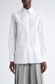 Thom Browne Pleated Cotton Button-Up Shirt