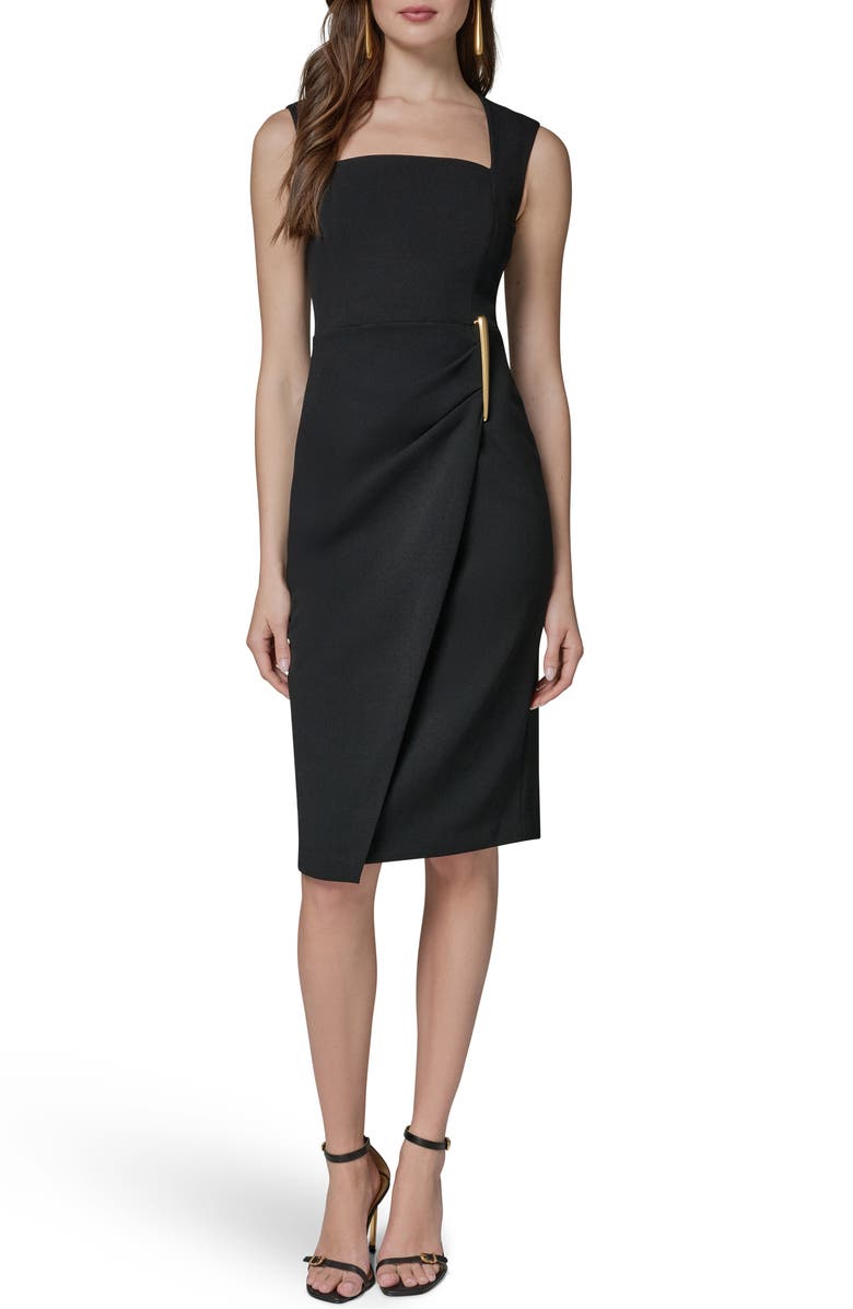 Donna Karan New York Wrap Front Sleeveless Sheath Dress, Main, color, 