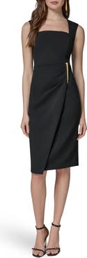 Donna Karan New York Wrap Front Sleeveless Sheath Dress