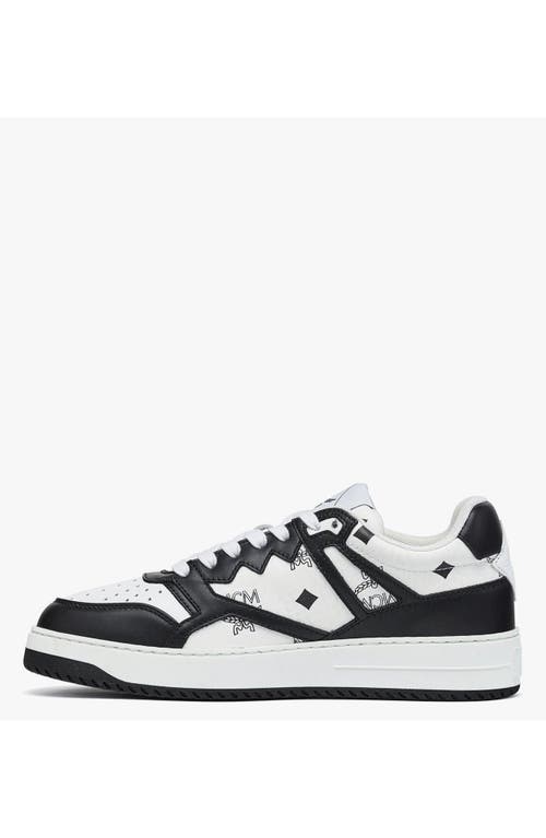 Mcm Neo Terrain Lo Sneakers In Visetos In Black & White