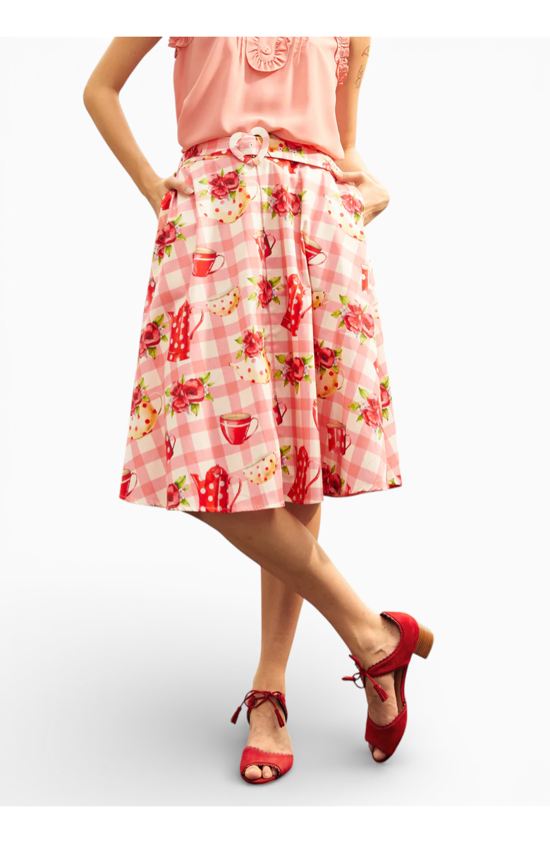 ModCloth Tea Time Cutie Skirt, Main, color, Strawberry Teacake