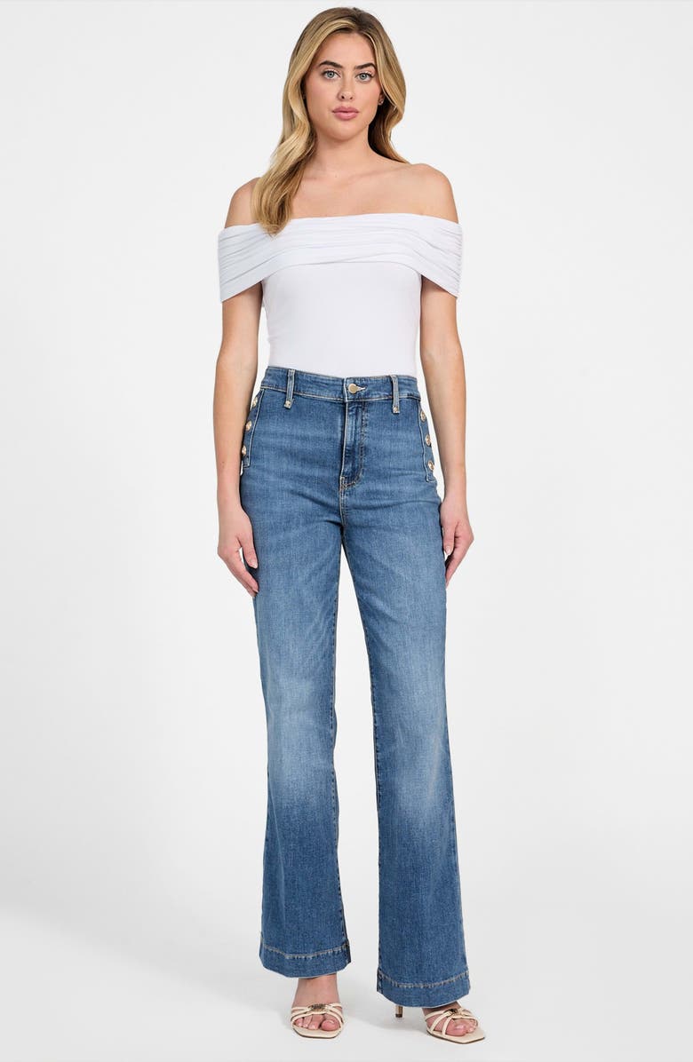 GUESS New Faye High Waist Flare Leg Jeans, Alternate, color, Simplicity