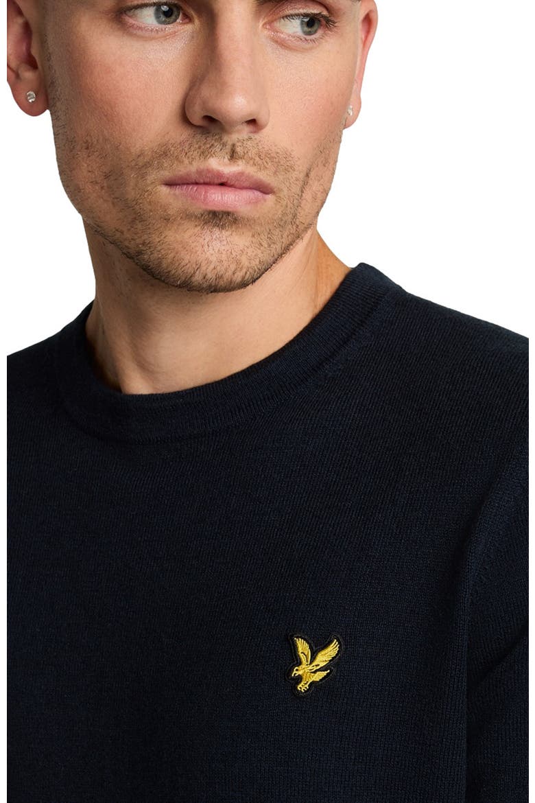 Cotton Merino Crew Neck Sweater, Alternate, color, Dark Navy