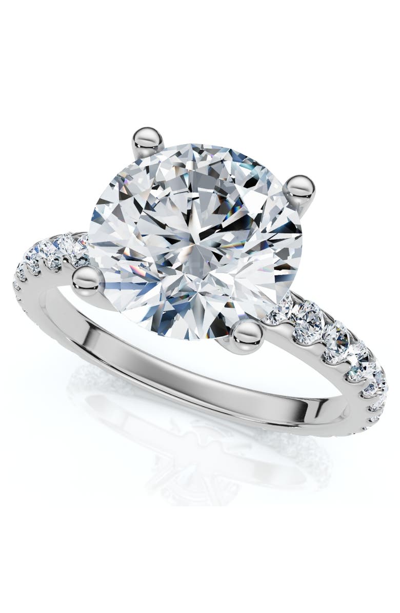 Bliss Diamond Certified 3.40Ct Round Cut Diamond Engagement Ring 14k Gold Lab Grown, Alternate, color, 14K White Gold