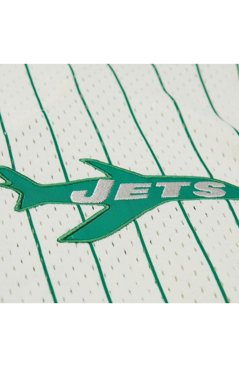 Mitchell & Ness Men's Mitchell & Ness Cream New York Jets Vintage Logo Final Seconds Full-Button Mesh Top, Alternate, color, Cream