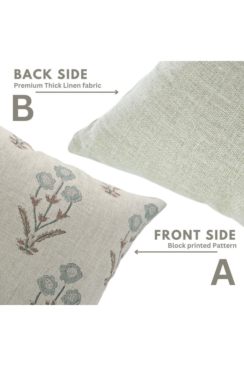 Amitabh Handmade Block Printed Linen Cover, Alternate, color, Grey