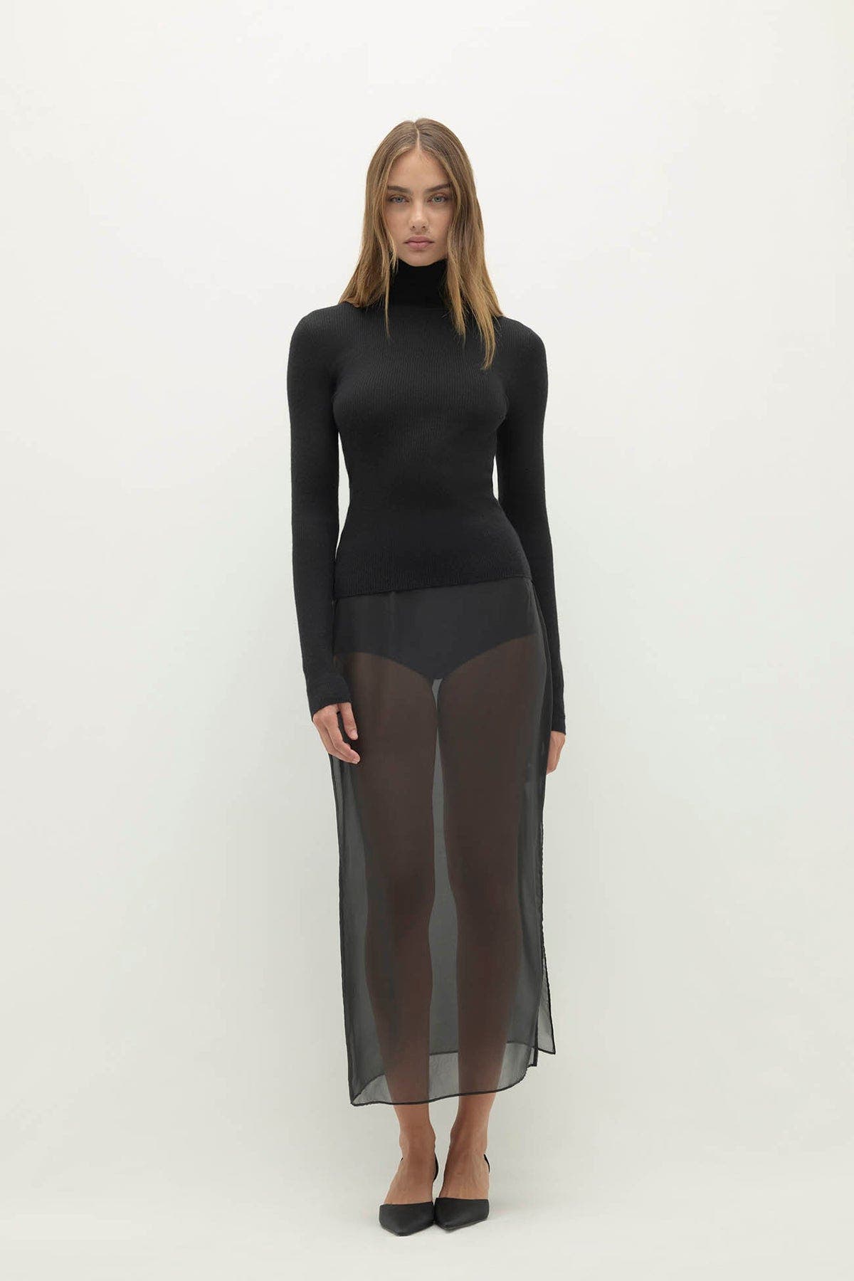 Naked Cashmere Rumer Fitted Cashmere Turtleneck In Black