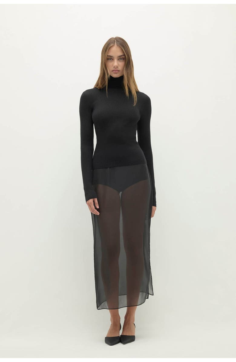 NAKED CASHMERE Rumer Fitted Cashmere Turtleneck, Main, color, Black