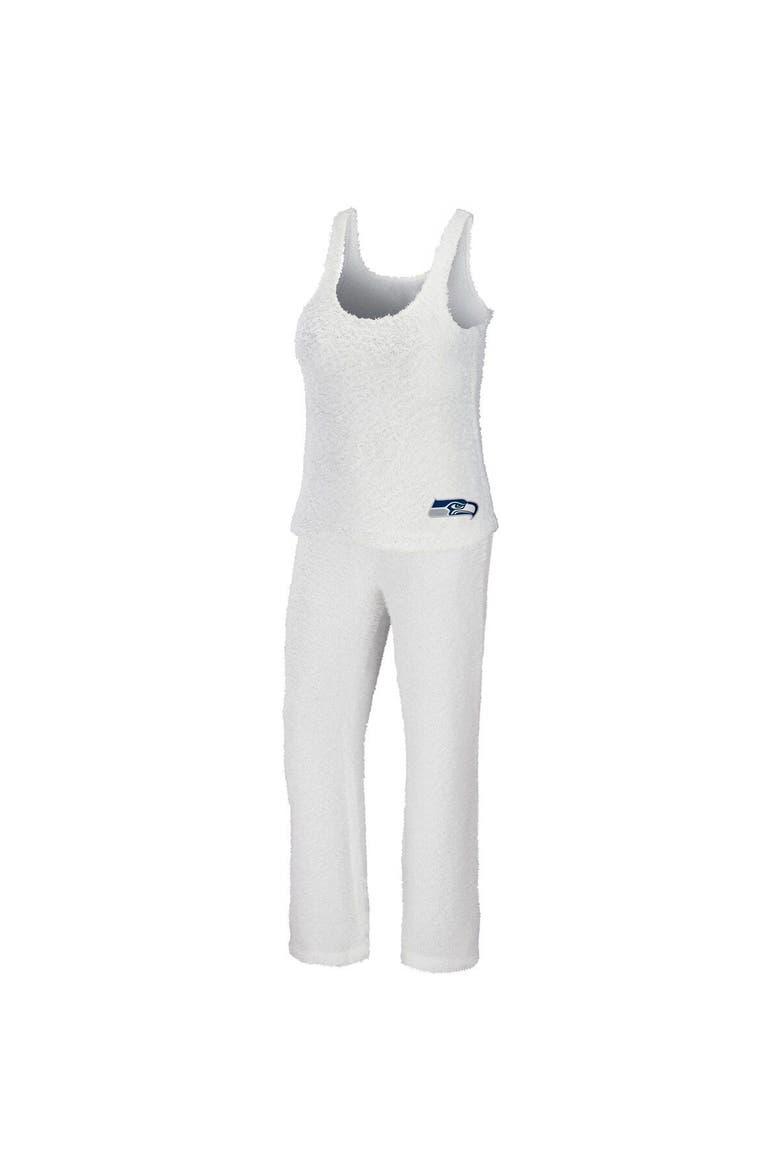 Women's WEAR by Erin Andrews Cream Seattle Seahawks Plus Size Cozy Scoop Neck Tank Top & Pants Set, Main, color, Cream