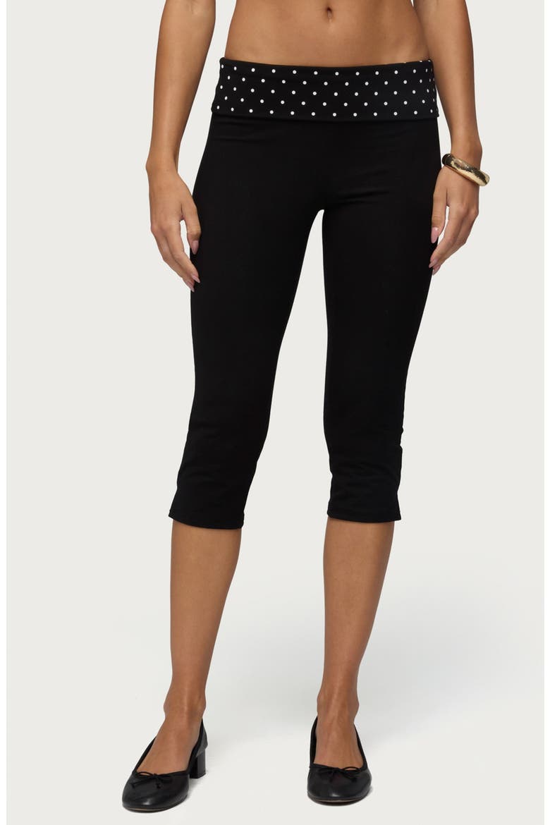Genni Foldover Capri Pants, Main, color, BLACK
