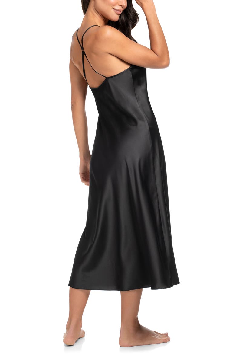 In Bloom by Jonquil Lace Trim Stretch Satin Nightgown, Alternate, color, 