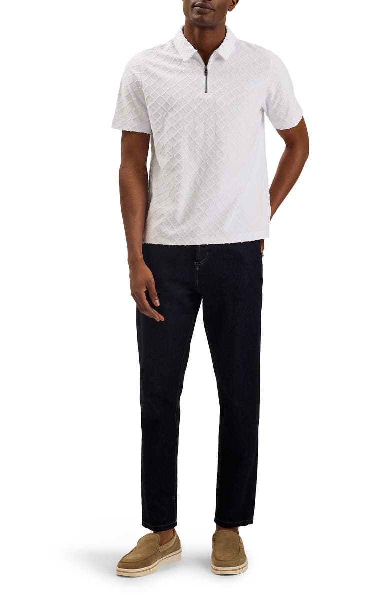 Ted Baker London Ansom Geo Texture Zip Polo, Alternate, color, 