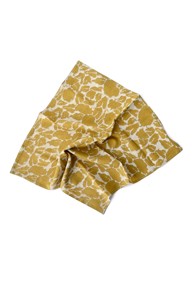 Ichcha Yan Mustard Block Print Napkins - Set of 4, Alternate, color, Mustard