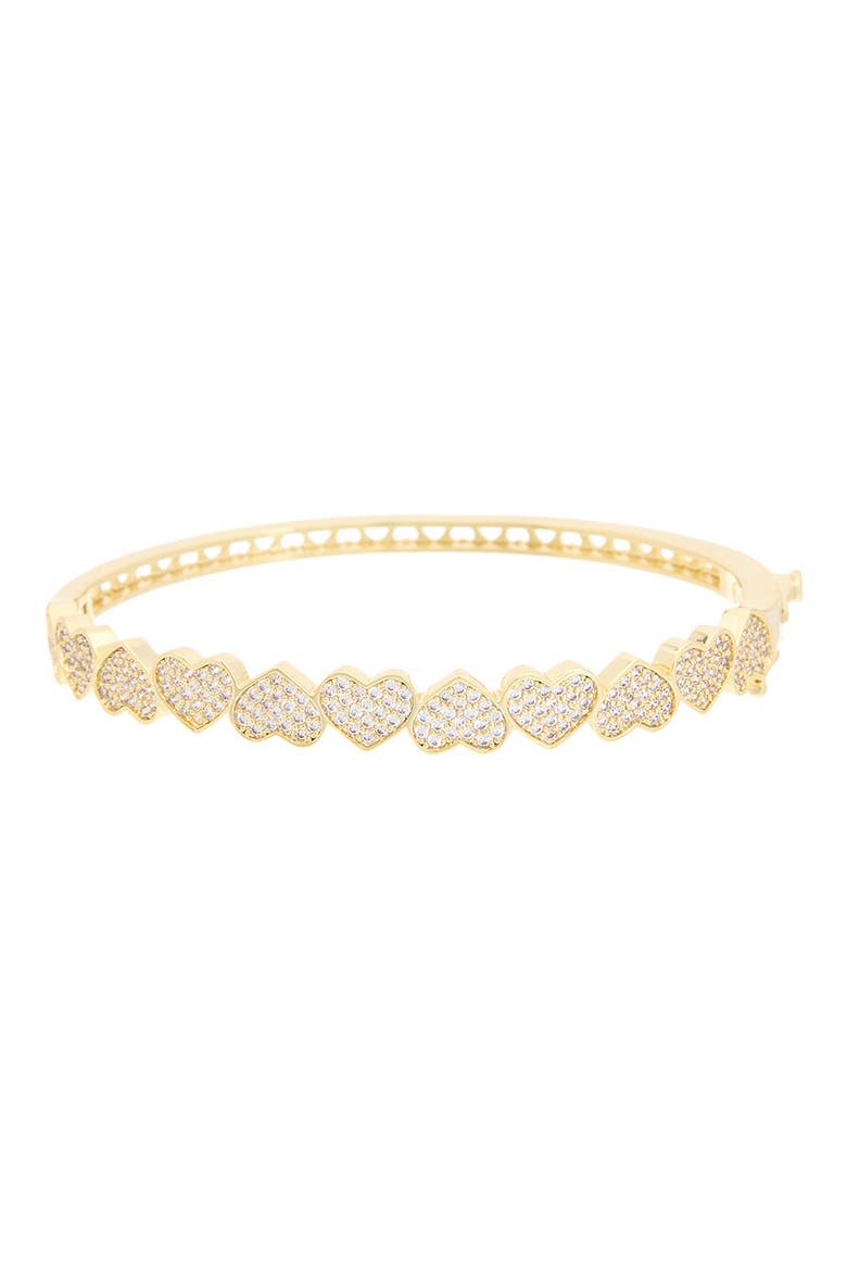 Pavé Heart Bangle Bracelet, Main, color, GOLD