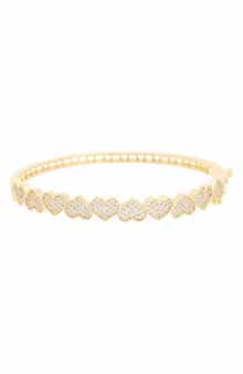 Pavé Heart Bangle Bracelet