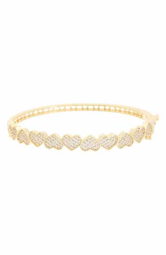 Pavé Heart Bangle Bracelet
