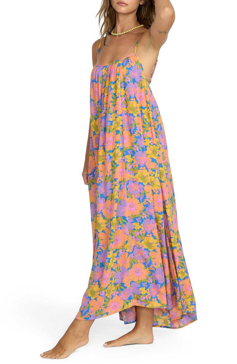 Billabong Sandy Cove Floral Maxi Sundress, Alternate, color, True Blue