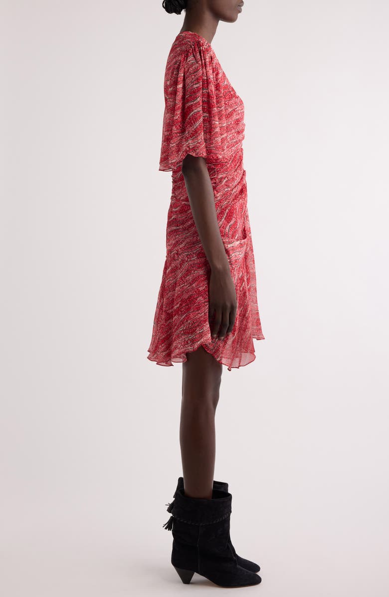 Isabel Marant Étoile Vivienne Abstract Print Georgette Dress, Alternate, color, Red