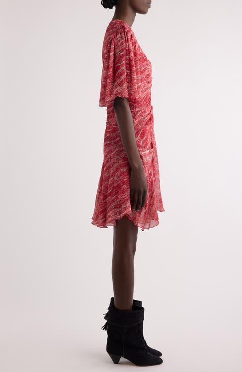 Isabel Marant Étoile Red Printed Muslin Short Vivienne Dress In Red