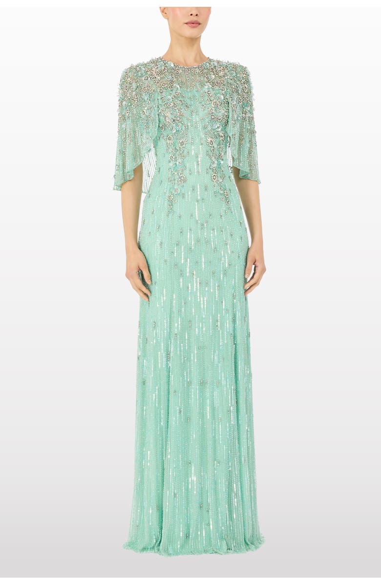Jenny Packham Astra Sequin-Embellishment Maxi Dress, Alternate, color, Mint