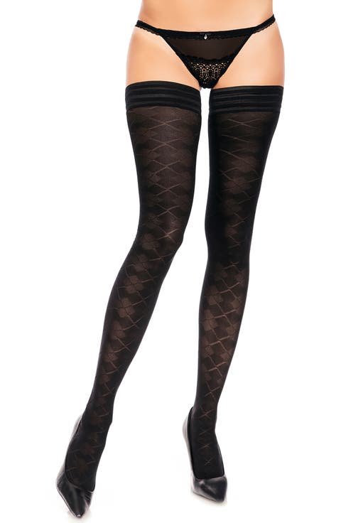 Dune50 Argyle Stay-Put Stockings (Regular & Plus Size)