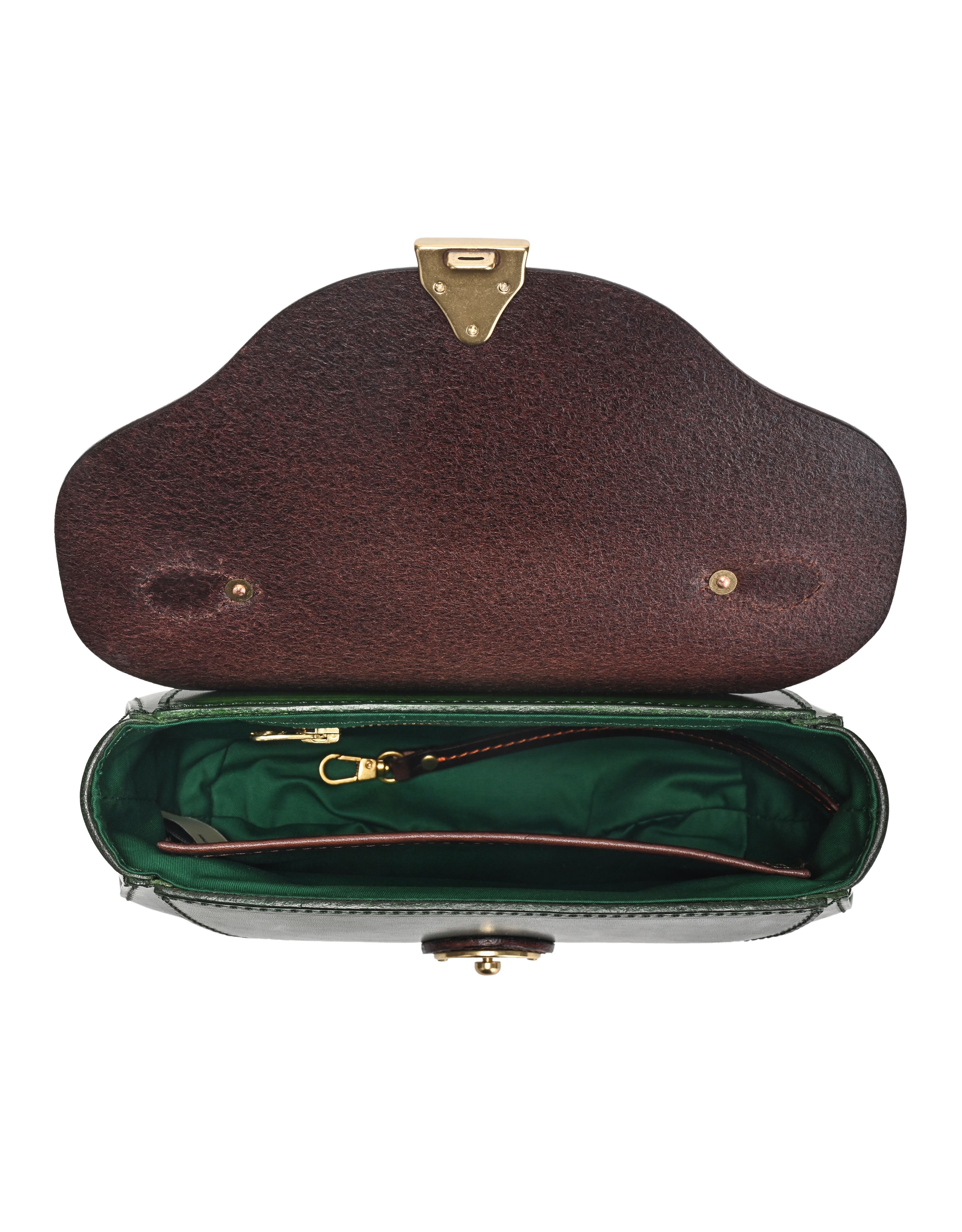 Azalea Genuine Leather Vintage Everyday Crossbody, Alternate, color, Green