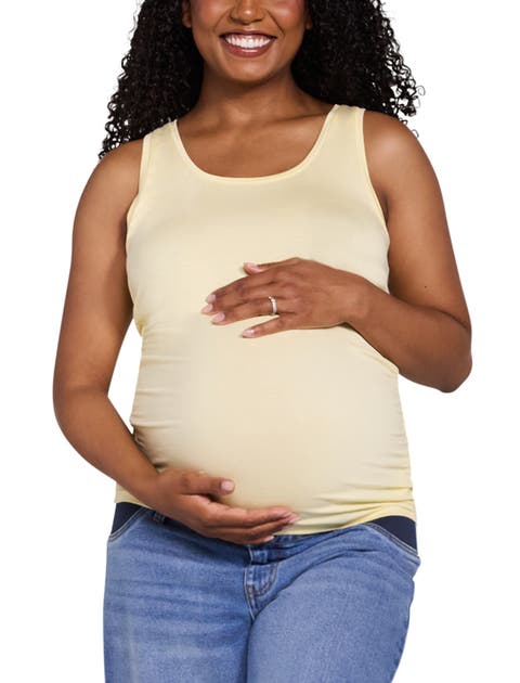 Scoop Neck Side-Ruched Maternity Tank Top