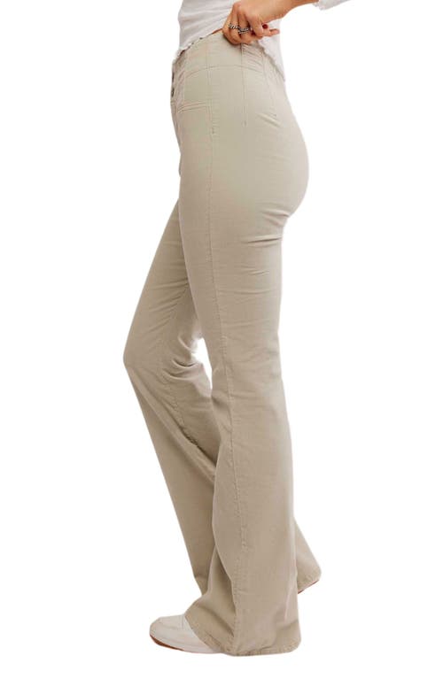 Free People Jayde Seamed Corduroy Flare Pants In Mineral Grey