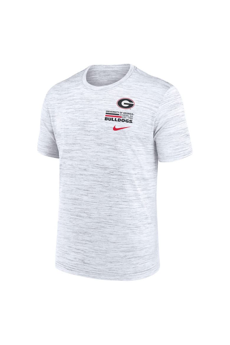 Men's Nike White Georgia Bulldogs Velocity Stacked Performance T-Shirt, Alternate, color, White