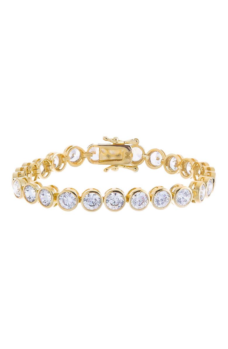 BY ADINA EDEN Bezel Tennis Bracelet, Alternate, color, Gold