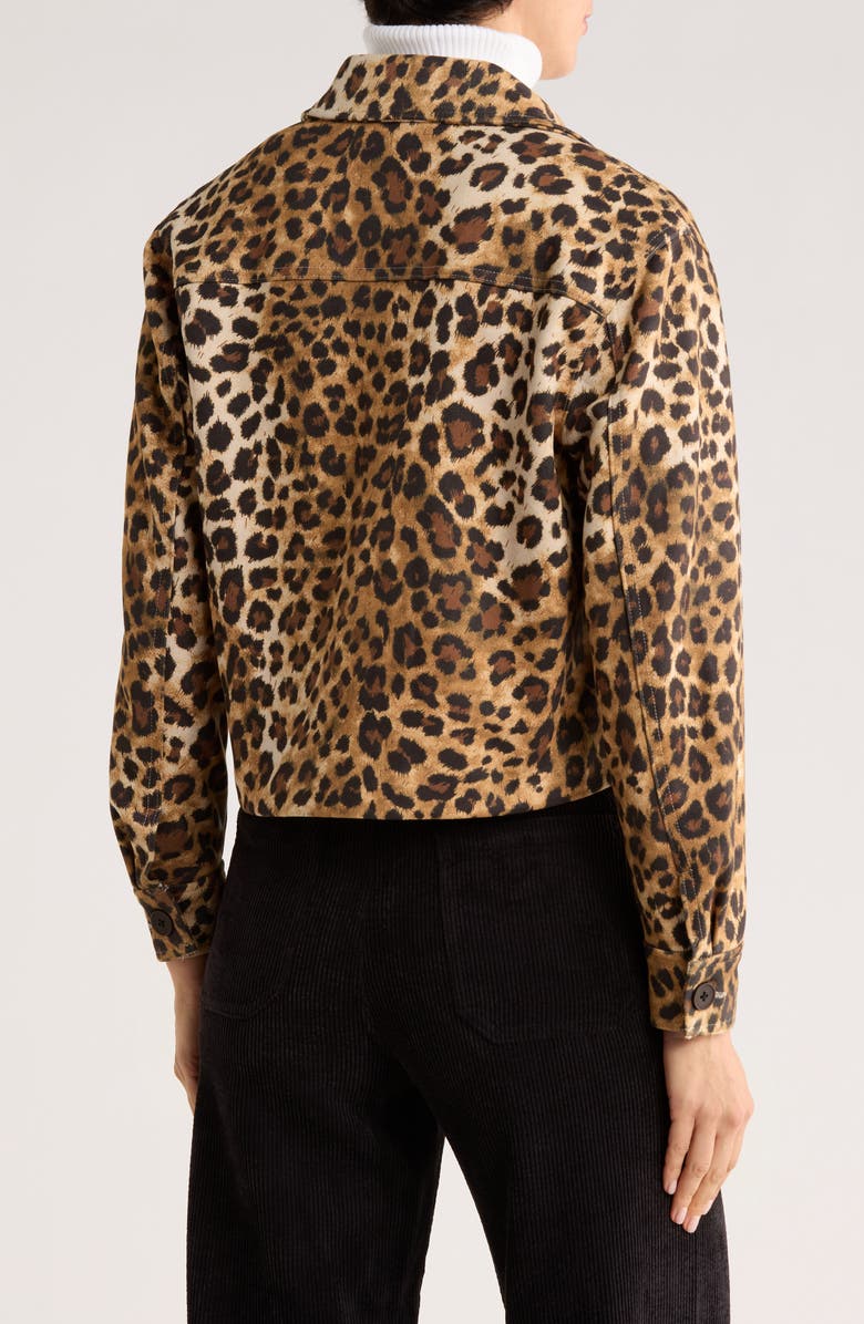 T Tahari Crop Faux Suede Jacket, Alternate, color, Cheetah Print