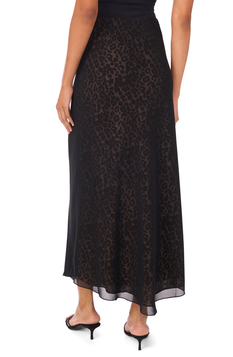 Parker Leopard Mesh Maxi Skirt, Alternate, color, Black/ Natural Sand